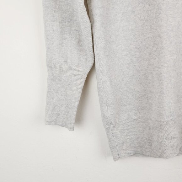 J. Crew 100% Merino Wool Lightweight V-Neck Sweater Heather Gray sz S Flawed - Picture 4 of 14